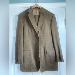 Joseph Abboud for Saks Fifth Avenue Men's 44L Beige light Brown color Wool Suit